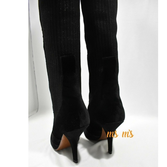 NIB FENDI Velvet stretch Knit over the knee boots - Picture 7 of 8